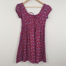 Joe Browns Dress Womens UK 10 Purple Floral Cap Sleeve Tie Back Mini Boho Casual