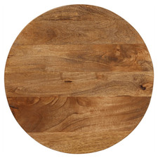 Table Top Round Solid Mango Wood Oak Finish Ø50x3.8cm Rustic Dining Replacement