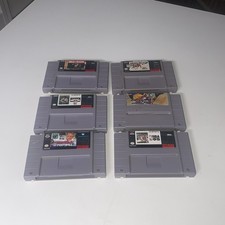 Nintendo SNES Sports Games 6 Lot - NBA Live Madden NCAA Basketball NHL