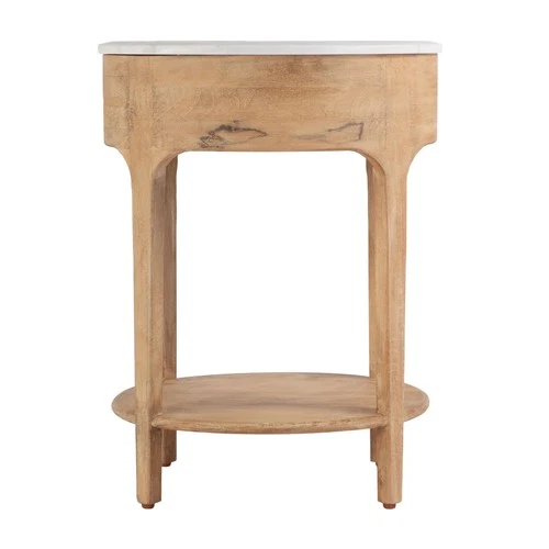 Butler Specialty Company Ellen Marble and Wood 1 Drawer Nightstand - Natural - Picture 6 of 8