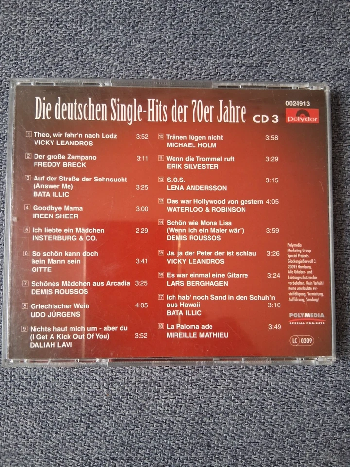 5 CD - DIE DEUTSCHEN SINGLE-HITS DER 70er JAHRE - Milva, Bino, Gitte, Tony, Hajo - Bild 4 von 4