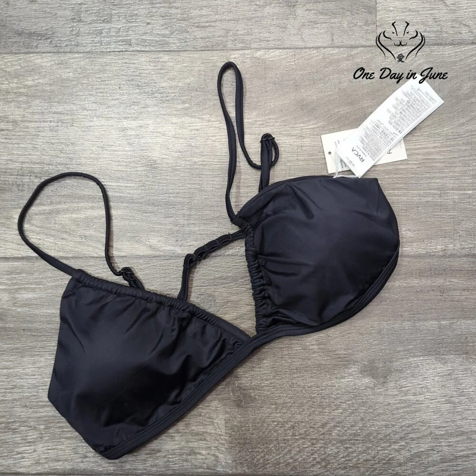 Top de biquíni RVCA trilette sólido tamanho G - Imagem 3 de 4