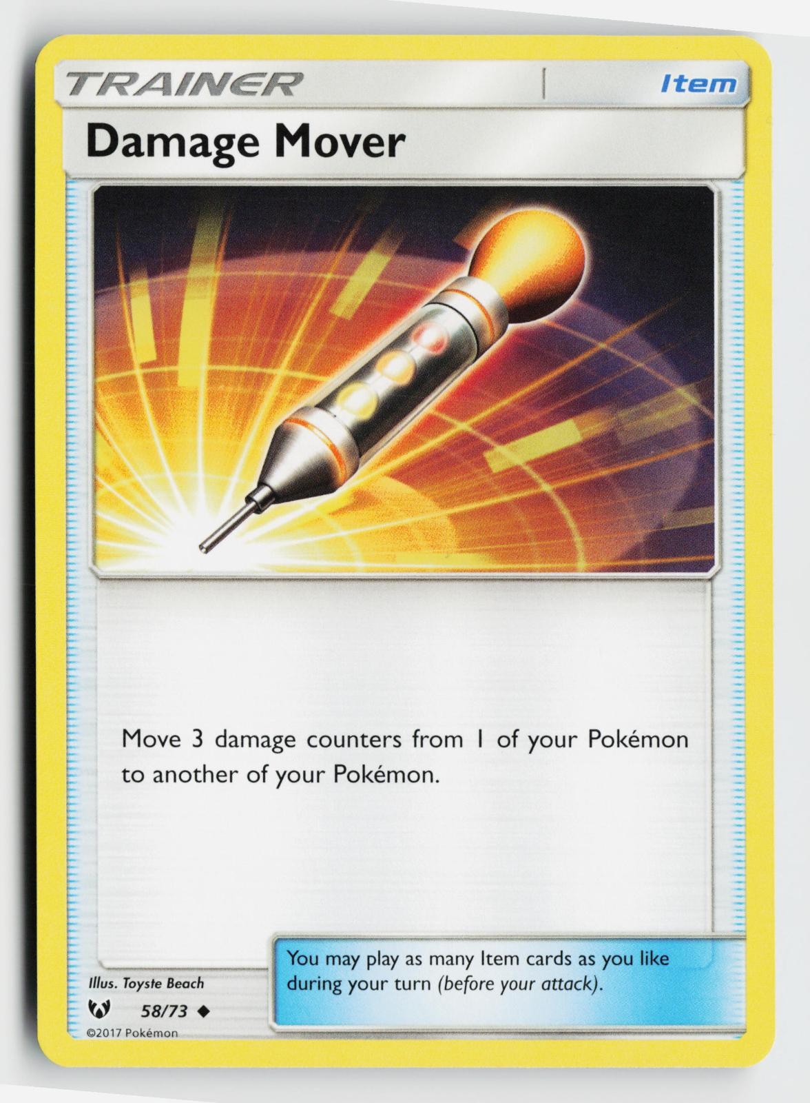 Damage Mover 58/73 Uncommon Shining Legends Pokemon Near Mint