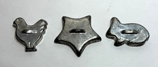 Set of 3 Vintage Children's Tin Cookie Cutters Chicken Bunny Star
