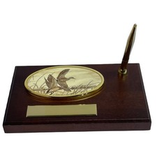 Stephan Barlow Pen Holder Desk Executive Ducks Engraving Plate Cottage Core