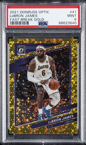 LeBron James [Fast Break Gold] #41 2021 Panini Donruss Optic card