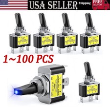 Blue LED Light 3Pin Rocker Toggle ON/Off Switch 30A 12V for Car Boat Marine Lot