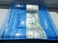 Sospiri ? Hand Blown Murano Klimt insired square glass dish