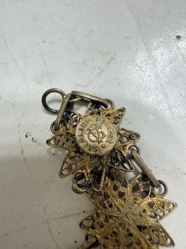 Pulsera de alambre de filigrana de plata de ley vintage con diseño floral/flor - Imagen 12 de 17