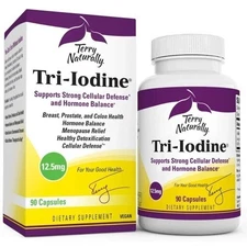 Terry Naturally Tri-Iodine 12.5 mg - 12500 mcg Iodine 90 Vegan Capsules