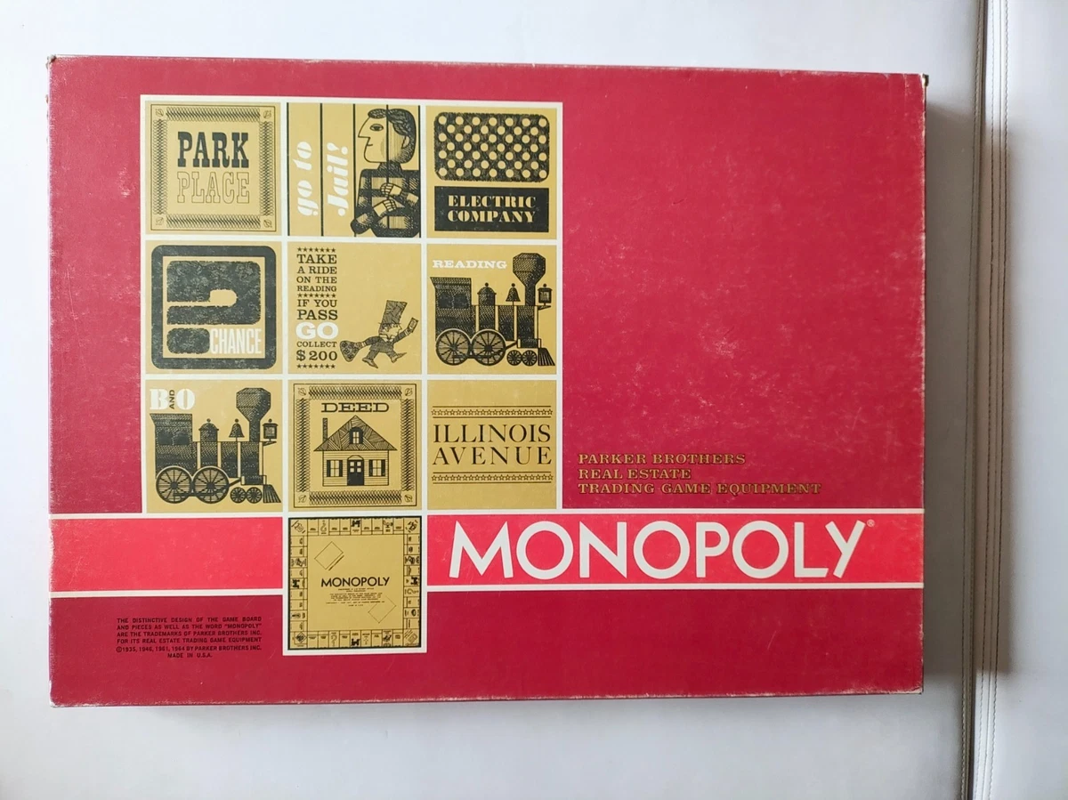 Monopoly Board 1964 Vintage Manufacture Board & Traditional Games