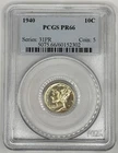 1940-P High Grade Proof Mercury Dime PR-66 Old PCGS Slab Pristine!!