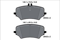Textar Bremsbelagsatz, Scheibenbremse 2640201 FüR MERCEDES-BENZ