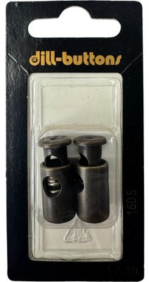 Cord Lock Brown 7/8'' Cylinder Ridged End 23MM Vintage 2-Pk Dill 1605 Germany