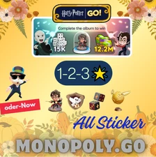 Monopoly.Go  New Album. 🌈Harry Poter MoGo🔥-1-2-3-  Sticker Star   🌟CHEAP!!!