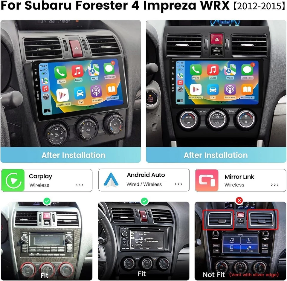 For 2014-2015 Subaru WRX STI Android 14 Carplay Car Stereo Radio GPS Navi WIFI - Imagem 3 de 4