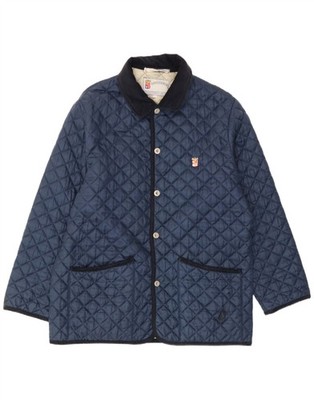 Armata Di Mare Mens Quilted Jacket IT 50 Large Navy Blue Colourblock EB14