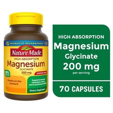 Nature Made Magnesium Glycinate 200 mg Per Serving Capsules,Dietary Supplement