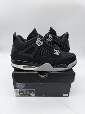 Size 9 - Jordan 4 Retro Black Canvas (Pre-Owned)