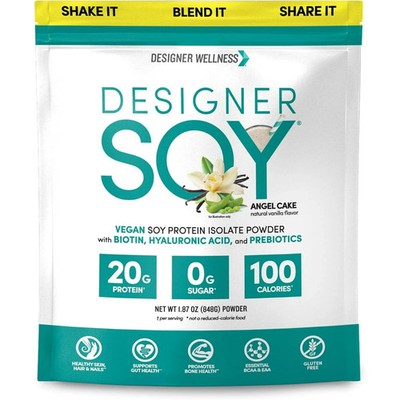 Designer Wellness Designer Soy Angel Cake Vanilla Vegan 20G Protein per serving
