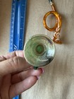 Vintage German Blown Glass Horn Christmas Ornaments Green Gold Set of 2 — photo 7