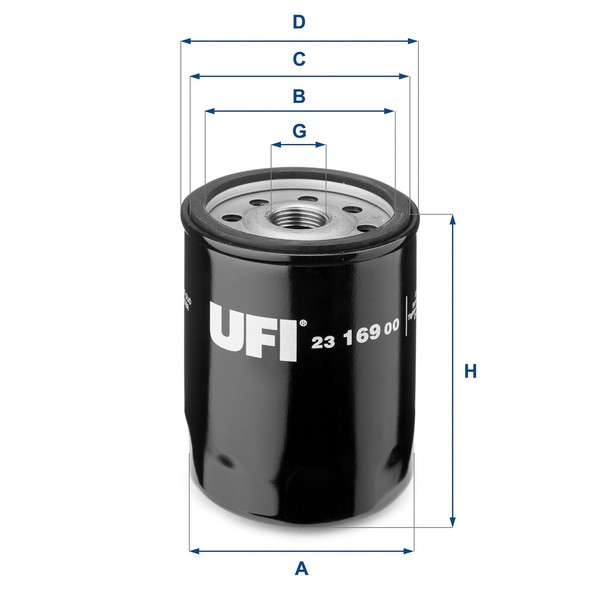 UFI ÖLfilter 23.169.00 Anschraubfilter FüR Autobianchi Lancia Fiat Seat Alfa 127-image