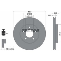 2X Textar 92152403 Bremsscheibe FüR Chrysler Plymouth Dodge Neon LE Baron ES PL