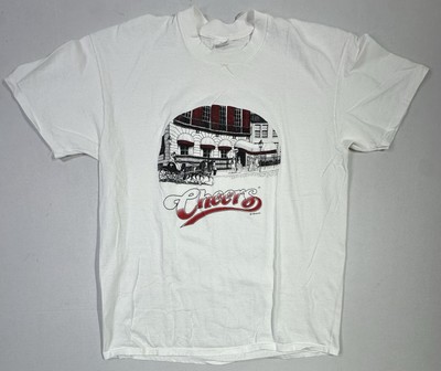 Vintage Cheers TV Show T-Shirt XL White Stedman USA Bar Boston Graphic 80s 90s