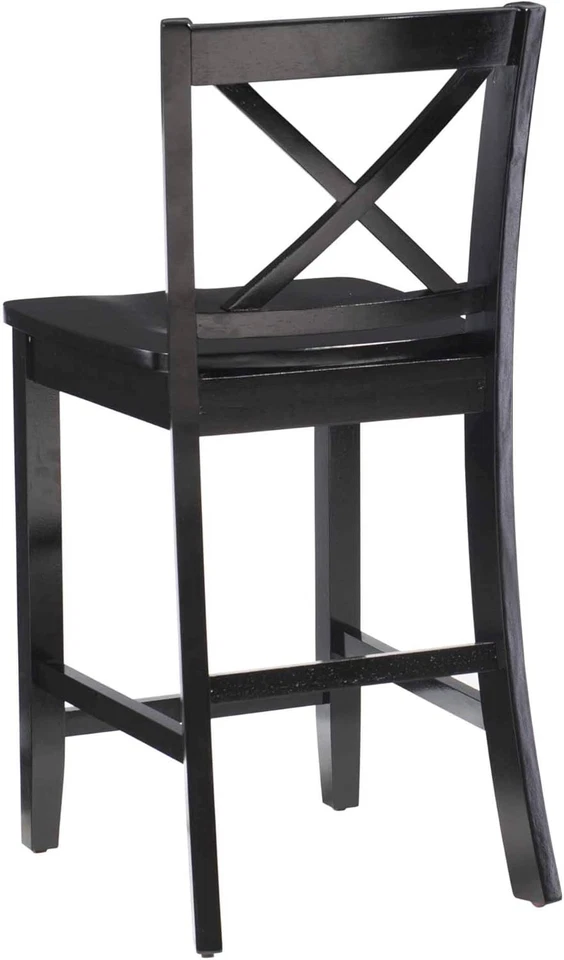 Linon Home Dcor Black X Back Counter Stool, 16" W x Height, - Image 4 of 4