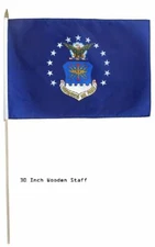 12x18 12"x18" Air Force Emblem USAF Stick Flag 30" wood staff 100D