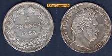 5 Francs 1833 W Lille TB + - TL T Relief Louis Philippe Ier 1830 - 1848