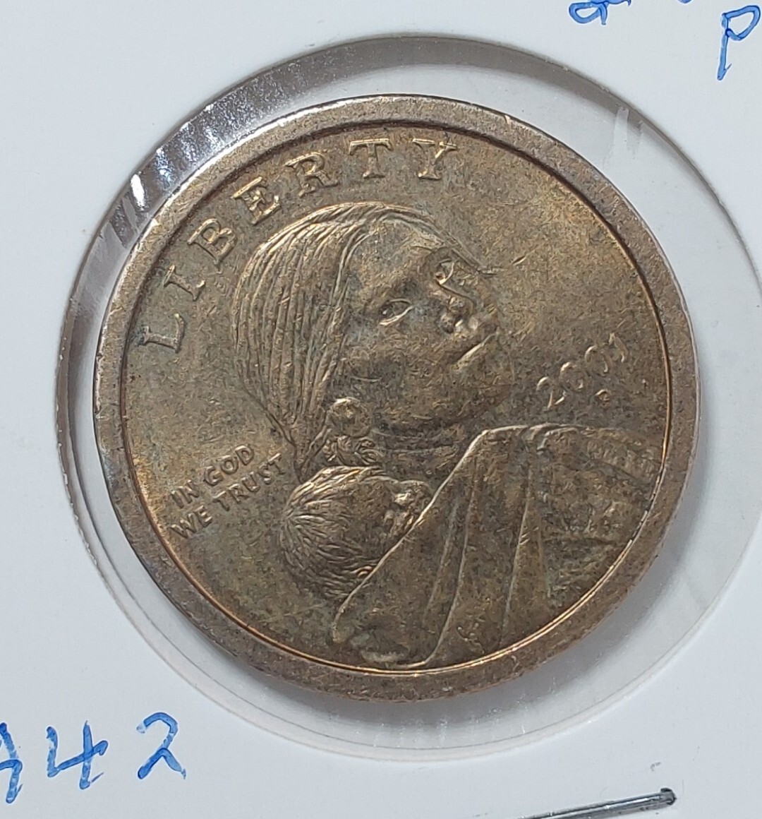 2002-P Sacagawea Dollar Error Double Die 'Dollar' Gouge On