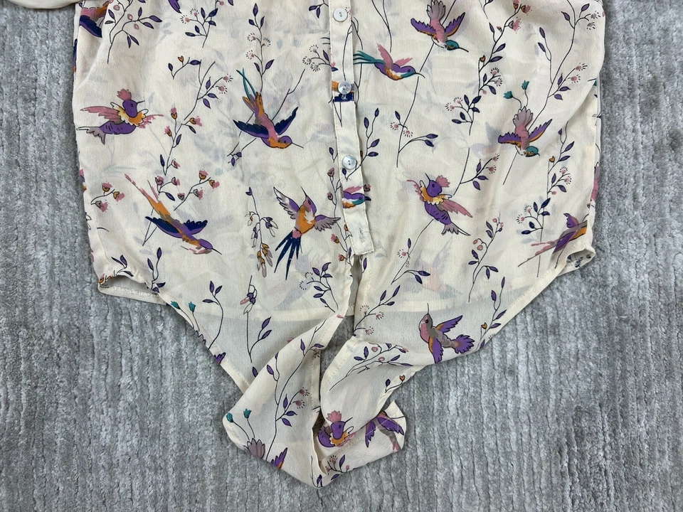 American Rag Топ женщин средний бежевый чистый колибри галстук спереди укороченный - Изображение 3 из 4