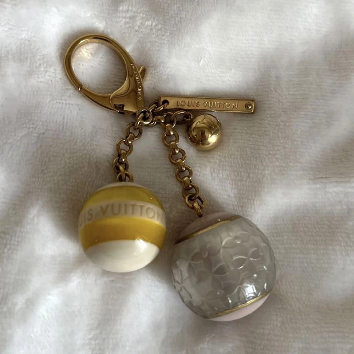 LOUIS VUITTON Balls Bag Charm Key Holder Gold