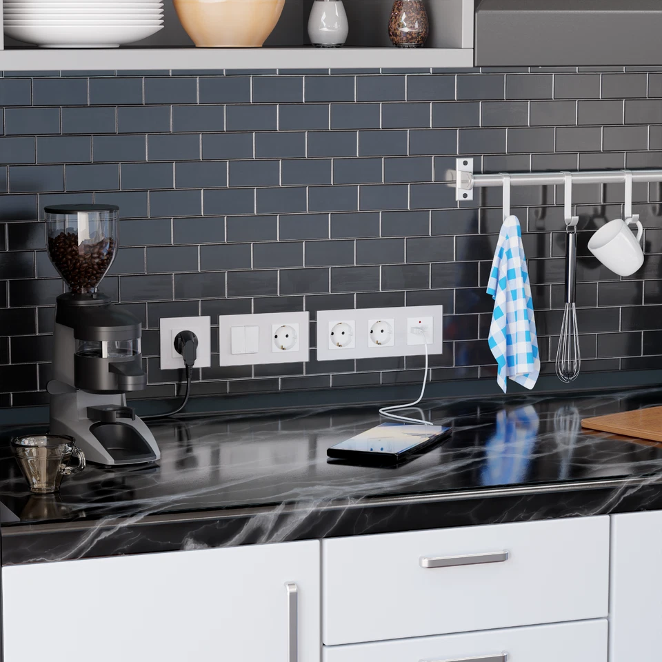 Glas Lichtschalter Steckdose, Wechselschalter, Dimmer, Türklingel, TV, USB, uvm. - Bild 3 von 4