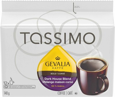 TASSIMO Gevalia Dark House Blend Coffee Pods 12 T Discs, Fresh from Canada