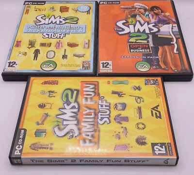 Die Sims 2 Spielpaket x 3 Stck. - Familienspaß, offen für Geschäft, Küche & Bad