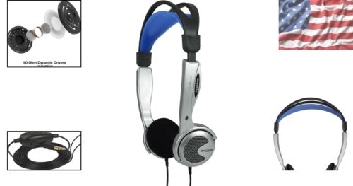 Retro Titanium Headphones - Lightweight On-Ear Design with Dynamic Audio Control - Picture 2 of 8