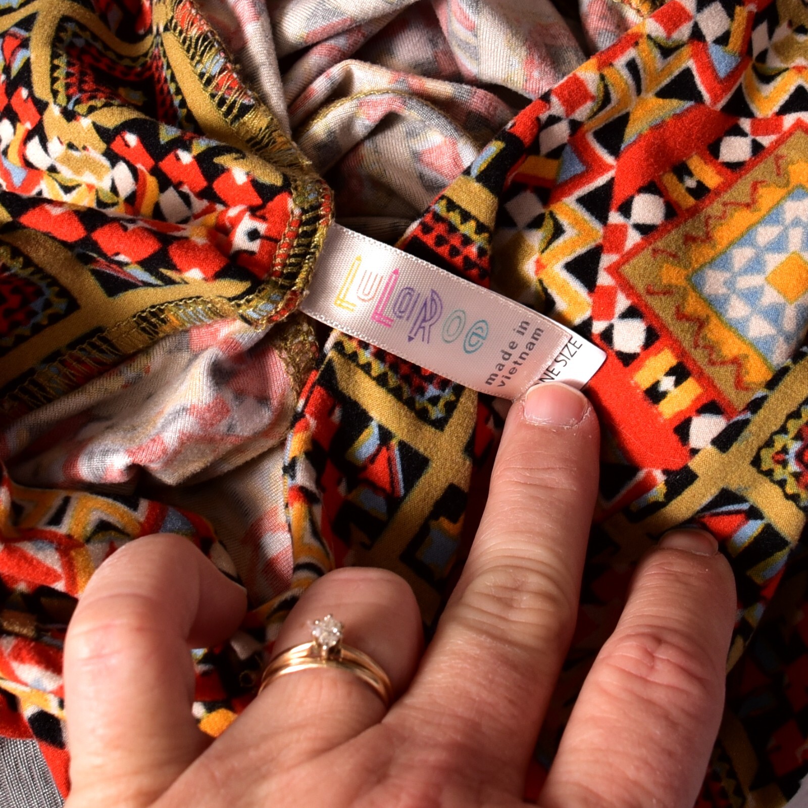 LuLaRoe Leggings Patchwork Pattern Fall Colors  O… - image 5