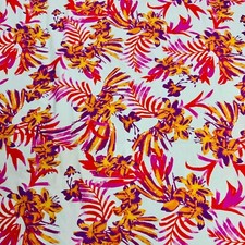 Spandex Fabric 4-way Stretch Fuchsia Flowers Print 60" by the Yard for Swimwear
