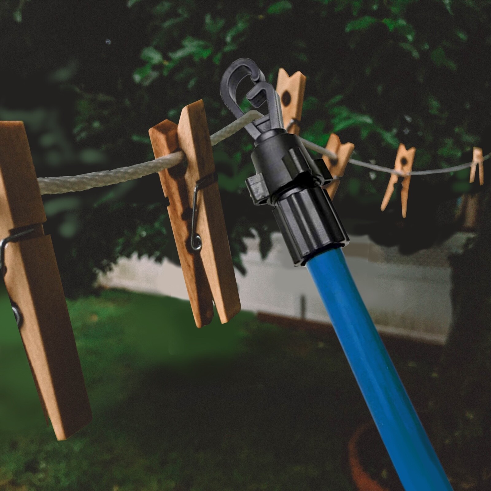 Washing Prop Clothes Line Extendable Metal Pole Telescopic Support Rod 2.4m eBay