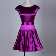 NEW Latin Ballroom Dance Dress Modern Salsa Waltz Standard Dress F276 Purple