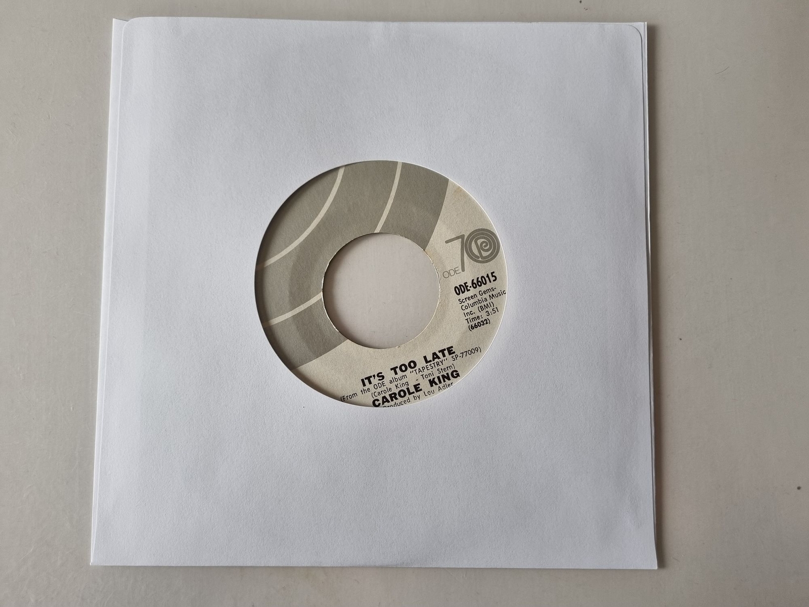 Carole King - It's too late/ I feel the Earth move 7'' Vinyl US