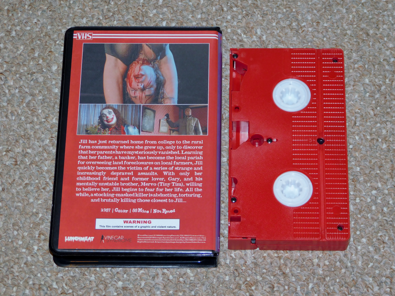 Blood Harvest VHS 2022 Limited Edition Red Vinegar Syndrome Lunchmeat