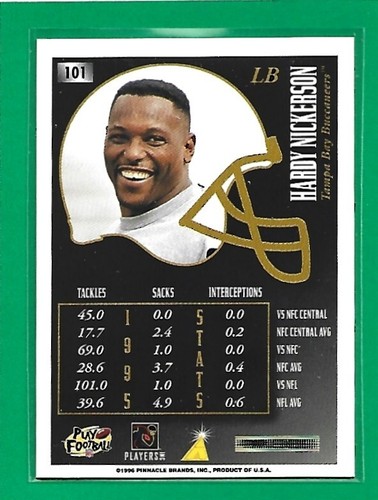 1996 Summit Football Silberfolie winterhart Nickerson #101 Tampa Bay Buccaneers - Bild 2 von 2