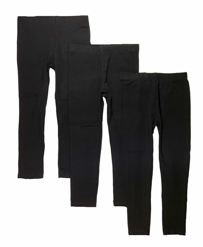 Studio 3 Girls Three-Pack Black Leggings Size 4 5/6 6X 7/8 10/12 14/16
