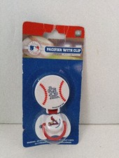 St Louis Cardinals Pacifier With Clip, Vintage 2008 Genuine Merchandise MLB