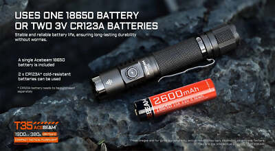 Acebeam T35 1900 Lumen USBC Rechargeable Tactical Flashlight