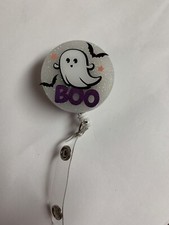 Retractable Badge Reel ID Holder - Cute Halloween Ghost