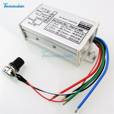 DC 9V-60V 12V 24V  36V 48V 20A PWM DC Motor Stepless Speed Controller Switch DE